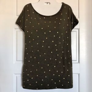 Boden olive glitter star tee